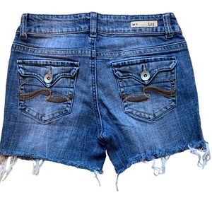 Vintage LEI Ashley Trouble Cut Off Jean Shorts Raw Hem Sz 5